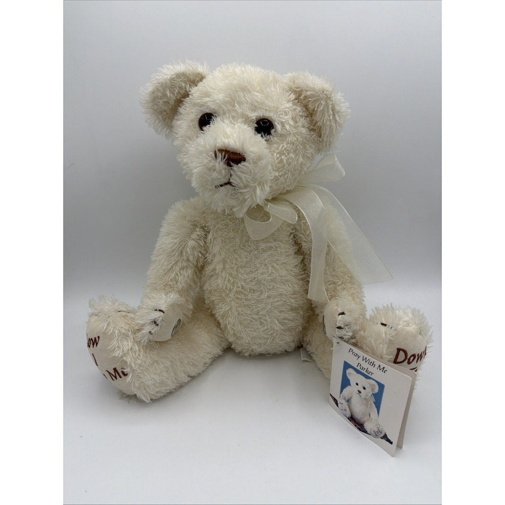 Vintage 2003 Princess Soft Toys Pray With Me Parker Teddy Bear NWT Working 11"